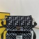 Baguette houndstooth wool bag with FF embroidery High