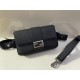 BAGUETTE grain leather bag black Silver-Metal High