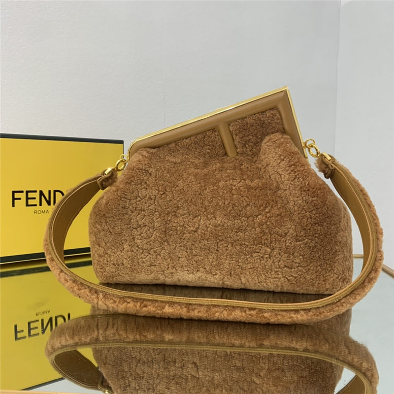 Fendi FIRST MEDIUM sheepskin bag Brown High