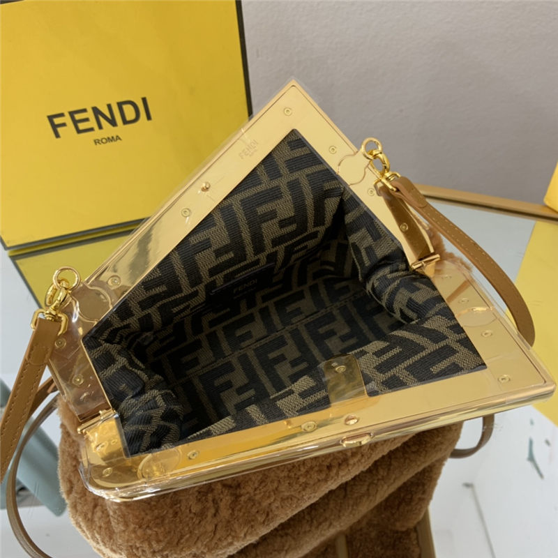 Fendi FIRST SMALL sheepskin bag Brown High