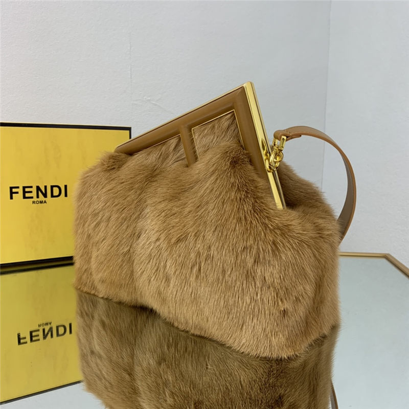 Fendi FIRST MEDIUM mink bag Brown High