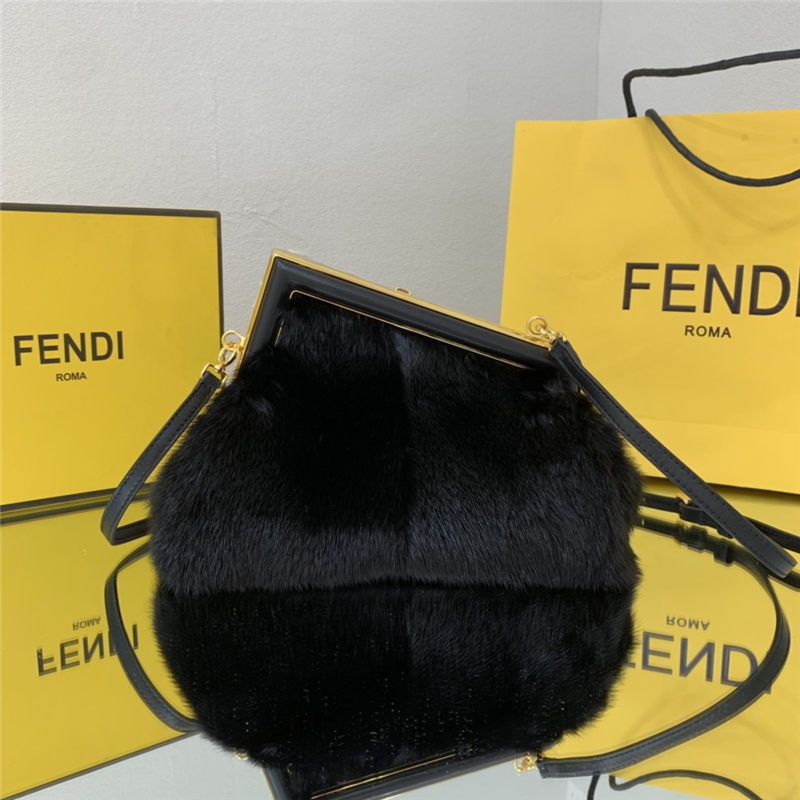 Fendi FIRST SMALL mink bag Black High