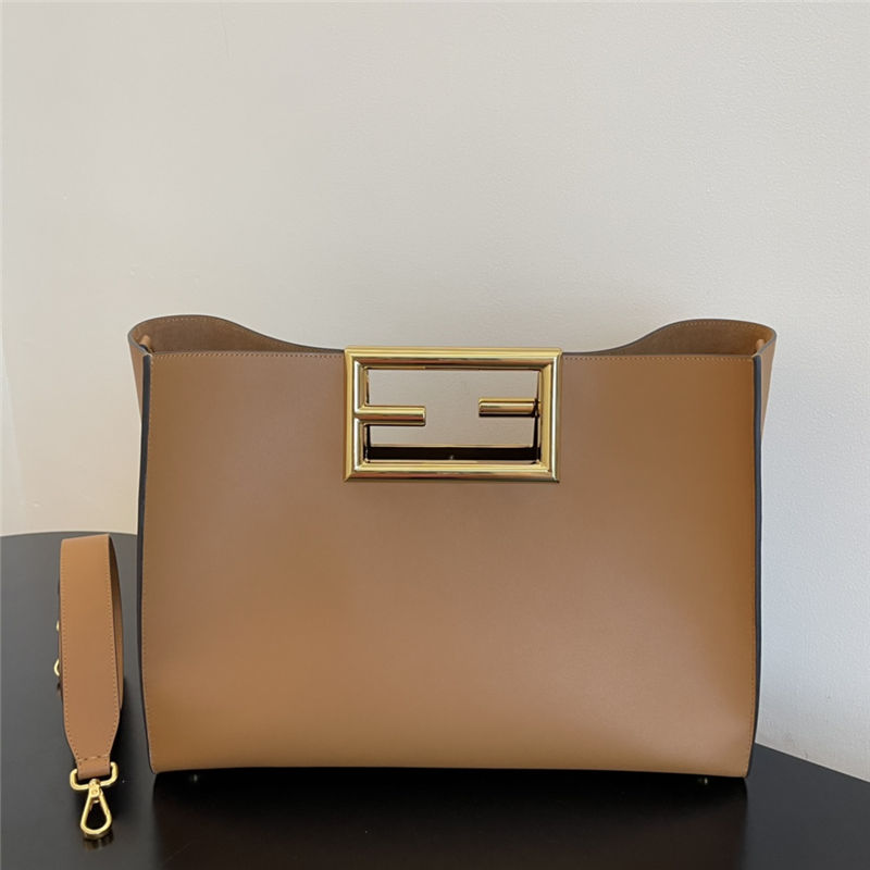 Fendi WAY MEDIUM leather bag Caramel High