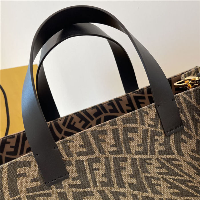 Fendi SHOPPER glazed canvas bag Brown High