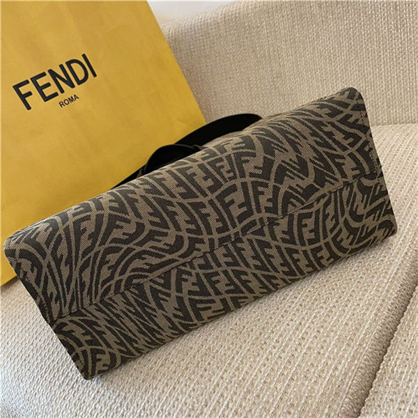 Fendi SHOPPER glazed canvas bag Brown High