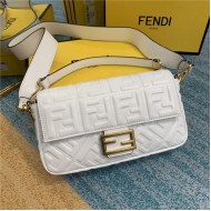 BAGUETTE leather bag white High