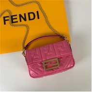 MINI BAGUETTE leather bag pink High