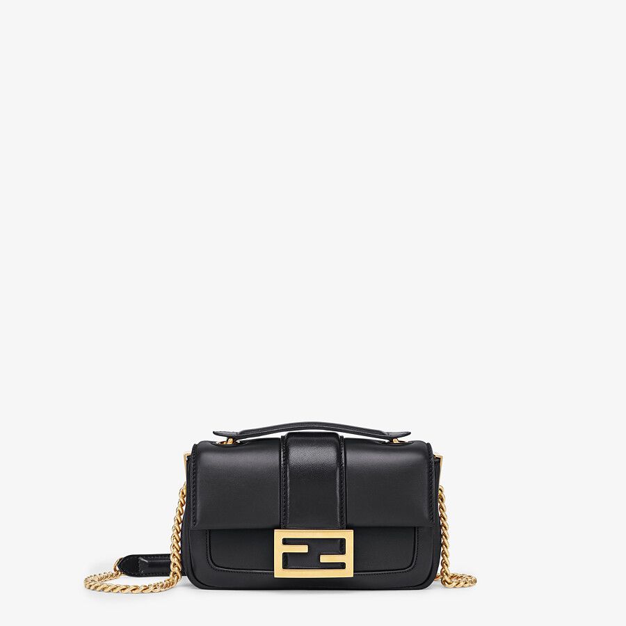 MINI BAGUETTE CHAIN nappa leather bag Black High