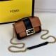 MINI BAGUETTE CHAIN nappa leather bag Brown and black High