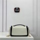 BAGUETTE CHAIN nappa leather bag White and black High