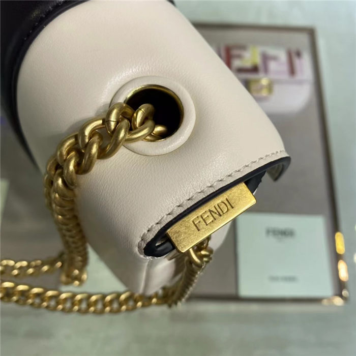 MINI BAGUETTE CHAIN nappa leather bag White and black High