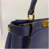 PEEKABOO ICONIC MEDIUM leather bag Navy blue High