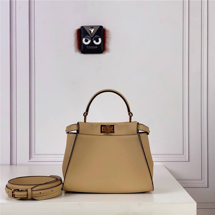 PEEKABOO ICONIC MINI leather bag Brown High