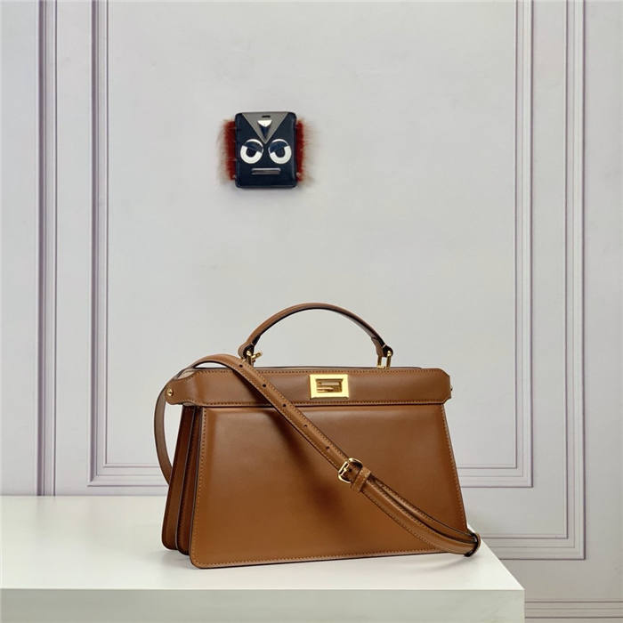 PEEKABOO ISEEU EAST-WEST leather bag Brown High