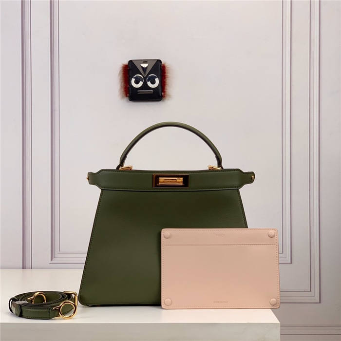 PEEKABOO ISEEU MEDIUM leather bag Green High