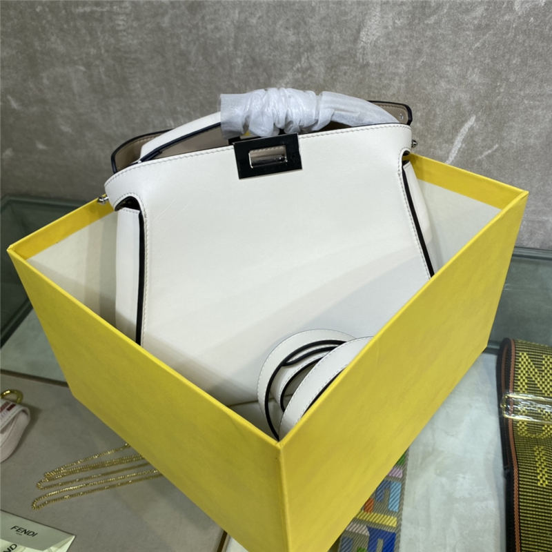 PEEKABOO ICONIC ESSENTIALLY leather bag White High