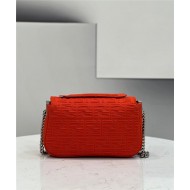 Baguette Chain Midi Bag FF Fabric Red High