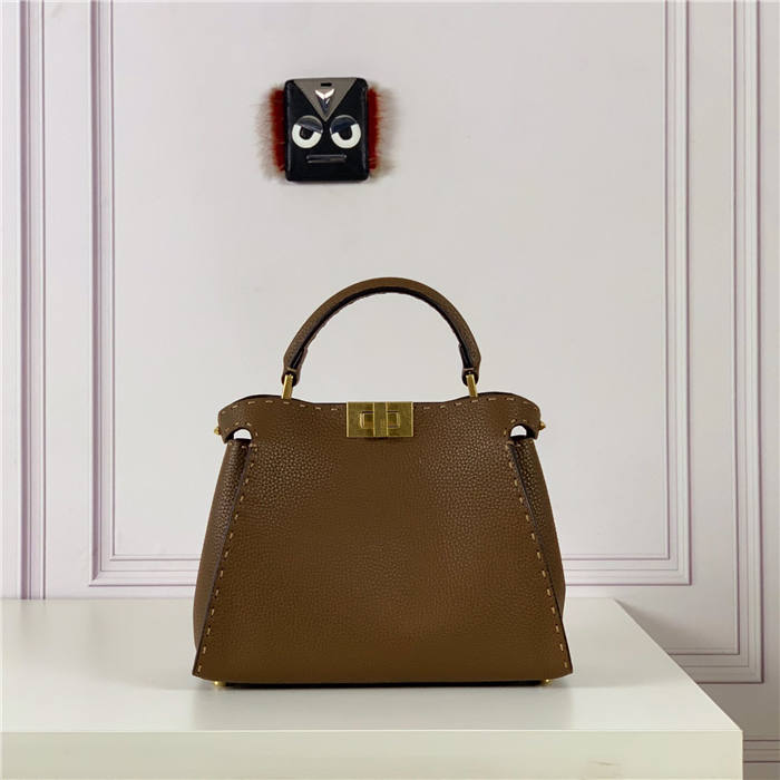 PEEKABOO ICONIC ESSENTIALLY Cuoio Romano leather bag Brown High