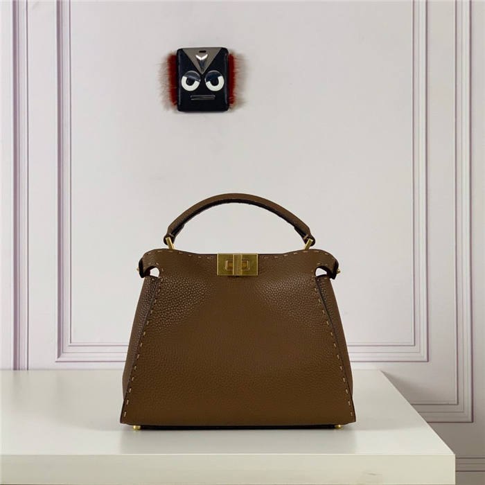 PEEKABOO ICONIC ESSENTIALLY Cuoio Romano leather bag Brown High