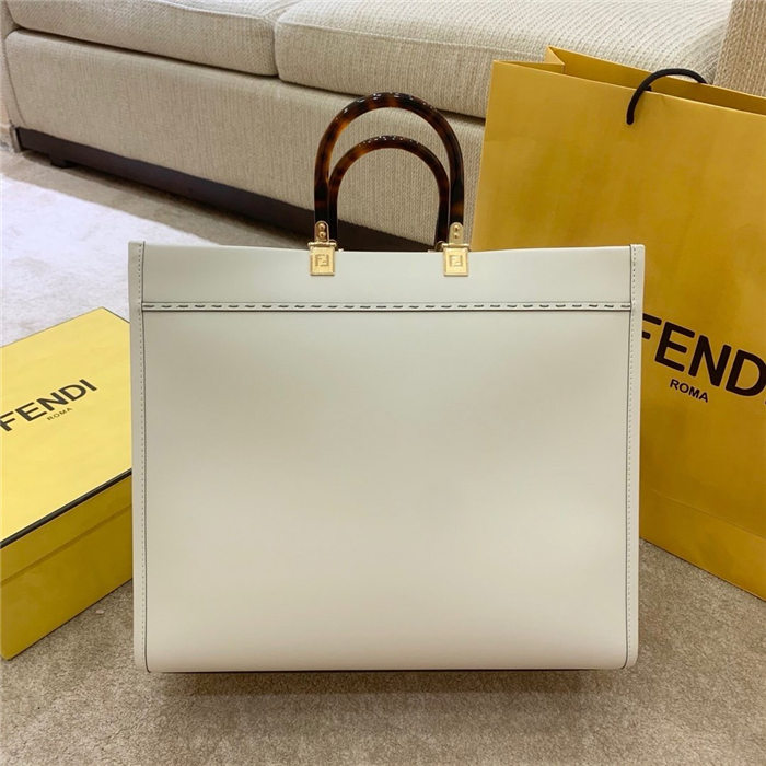 LARGE SUNSHINE SHOPPER leather shopper White High