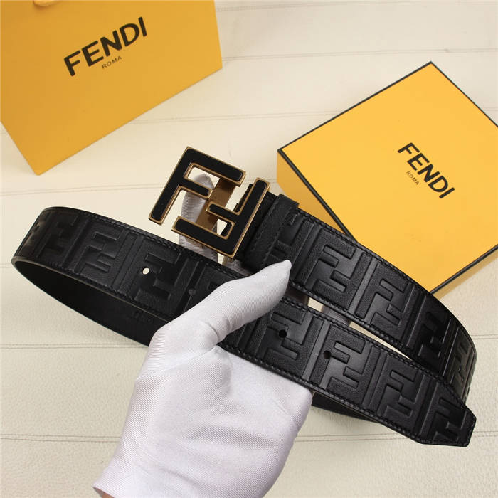 Fendi FF Leather Belt 38mm FF Buckle High