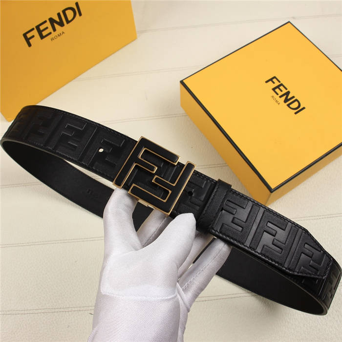 Fendi FF Leather Belt 38mm FF Buckle High