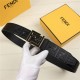 Fendi FF Leather Belt 38mm FF Buckle High