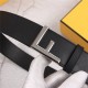 Fendi Leather Belt 38mm F Buckle High