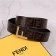 Fendi Leather Belt 38mm F Buckle High