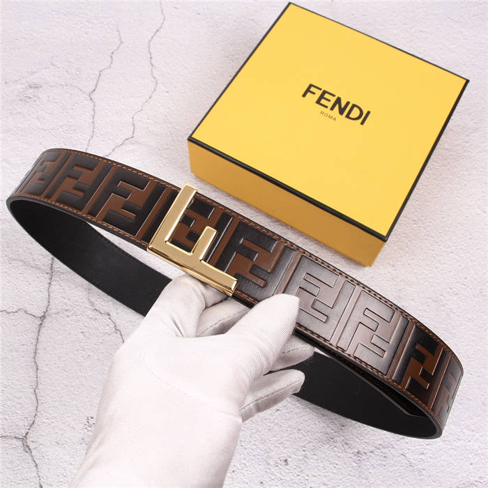 Fendi Leather Belt 38mm F Buckle High