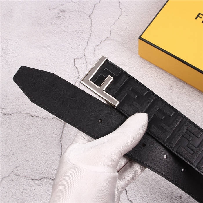 Fendi Leather Belt 38mm F Buckle High