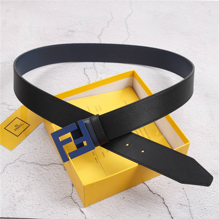 Fendi Leather Belt 40mm FF Buckle Black High