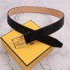 Fendi FF Leather Belt 38mm Baguette Buckle High