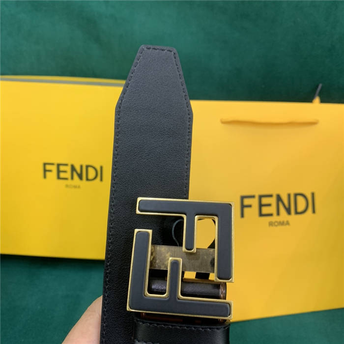 Fendi FF Leather Belt 38mm FF Buckle High