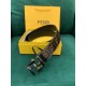 Fendi FF Leather Belt 38mm FF Buckle High