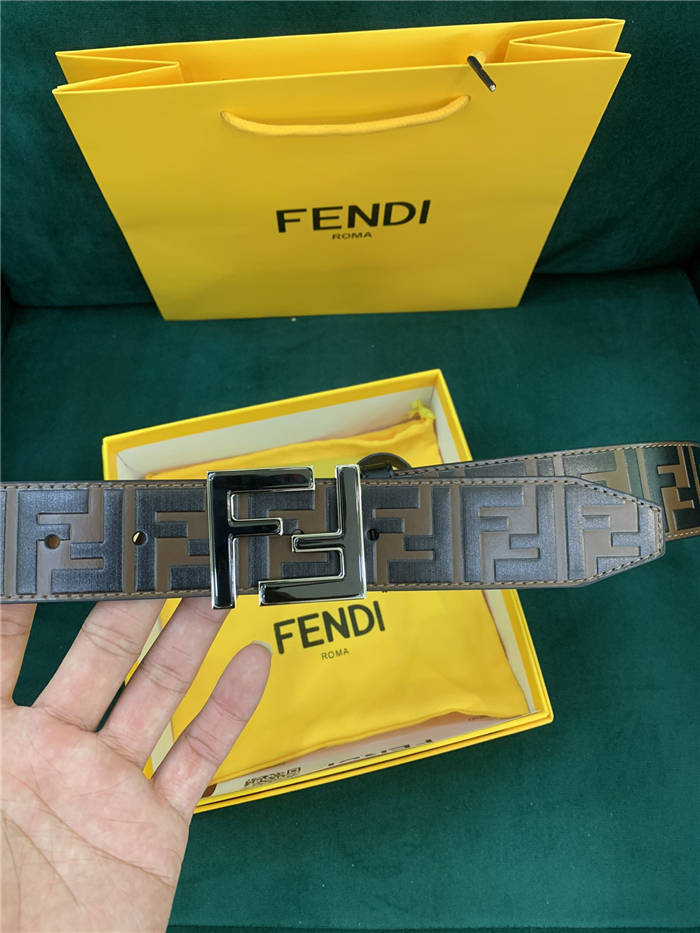 Fendi FF Leather Belt 38mm FF Buckle High