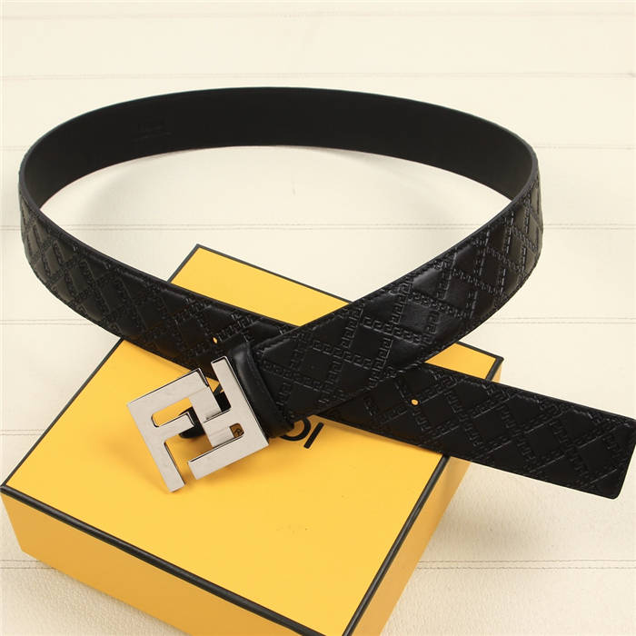 Fendi FF Leather Belt 38mm FF Buckle High