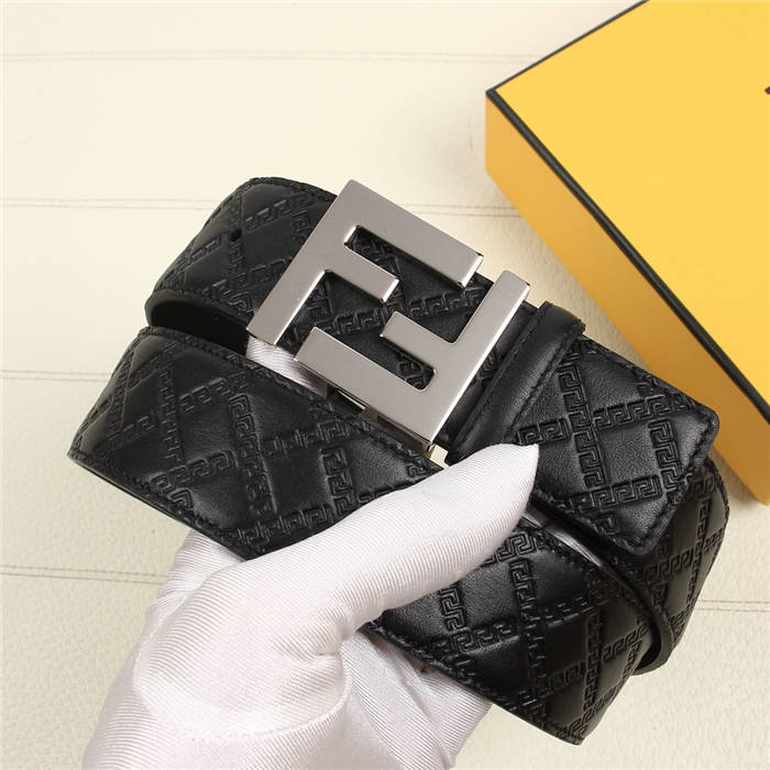 Fendi FF Leather Belt 38mm FF Buckle High