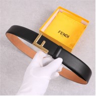 Fendi Leather Belt 38mm F Buckle High