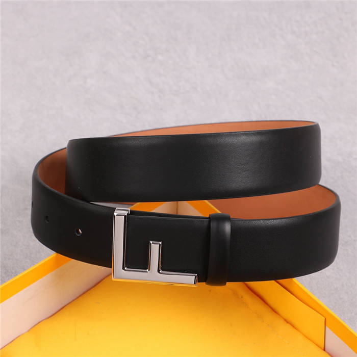 Fendi Leather Belt 38mm F Buckle High