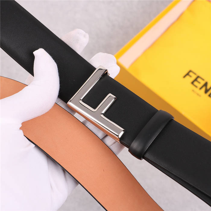 Fendi Leather Belt 38mm F Buckle High