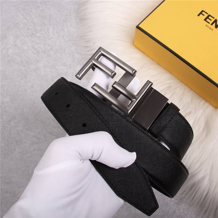 Fendi Leather Reversible Belt 35mm FF Buckle High