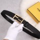 Fendi Leather Reversible Belt 35mm FF Buckle High