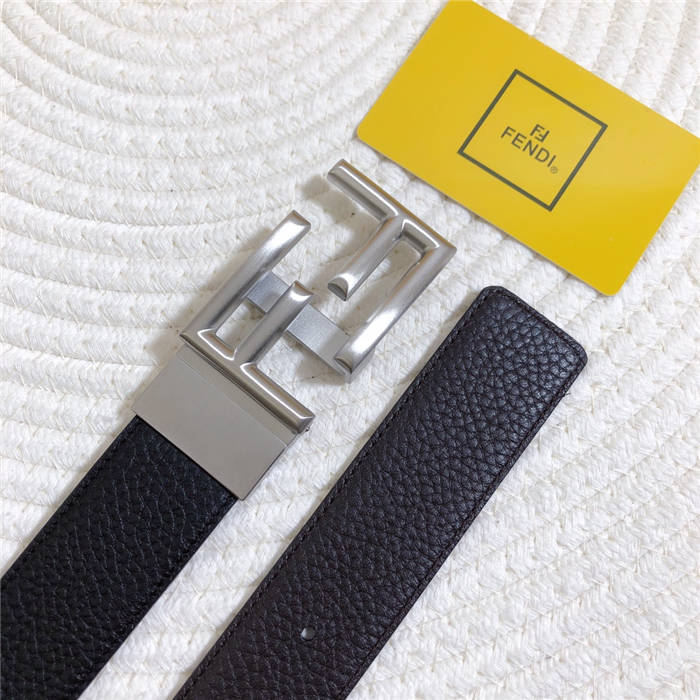 Fendi Leather Belt 34mm FF Buckle Togo High