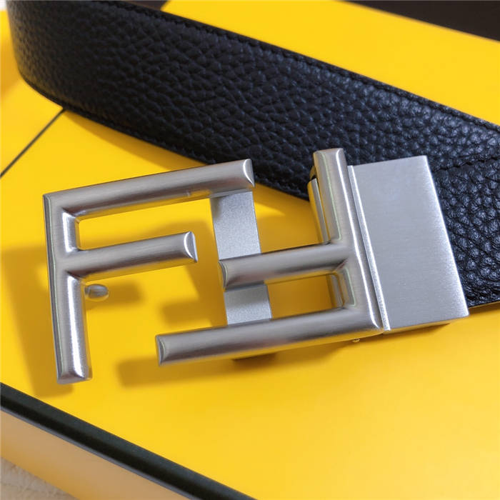 Fendi Leather Belt 34mm FF Buckle Togo High