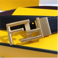 Fendi Leather Belt 34mm FF Buckle Togo High