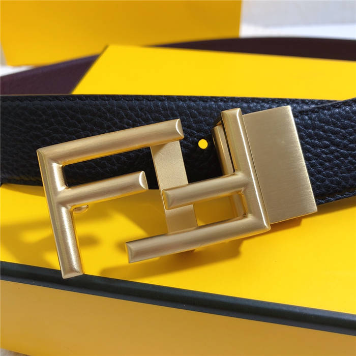 Fendi Leather Belt 34mm FF Buckle Togo High