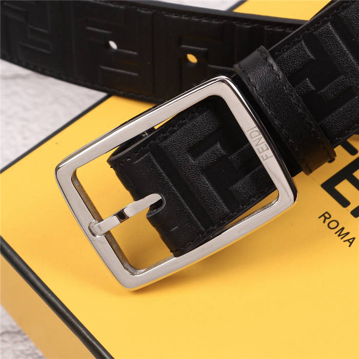 Fendi FF Leather Belt 35mm Pin Buckle High