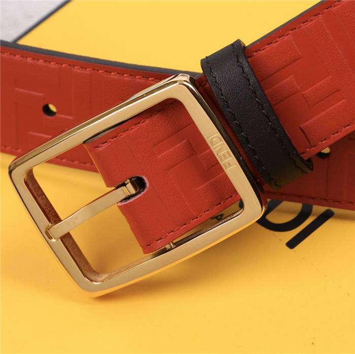 Fendi FF Leather Belt 35mm Pin Buckle High