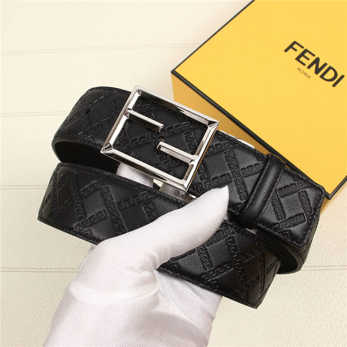 Fendi FF Leather Belt 38mm Baguette Buckle High